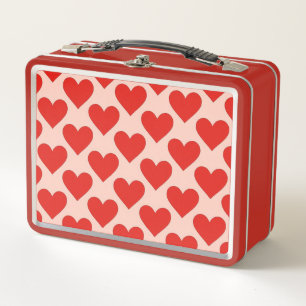 Red, traditional Valentine's day heart Metal Lunch Box