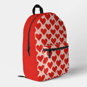 Red, traditional Valentine's day heart Printed Backpack