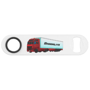 Red trailer truck illustration