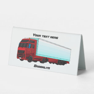 Red trailer truck illustration