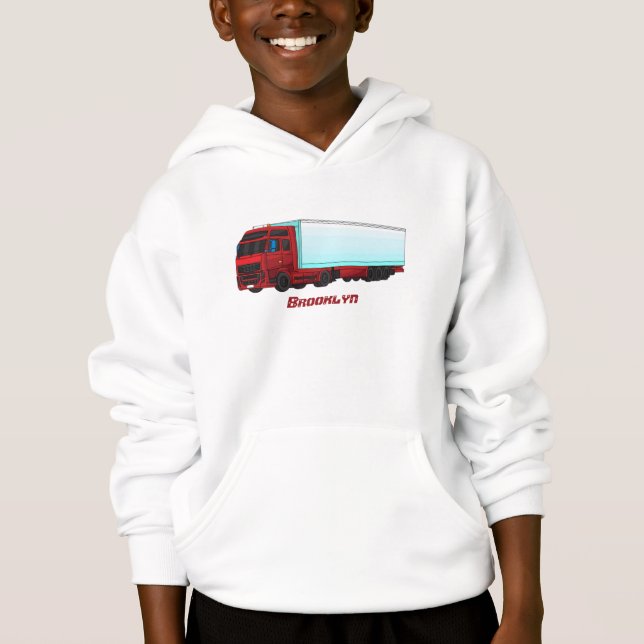 Red trailer truck illustration (Front)