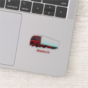 Red trailer truck illustration