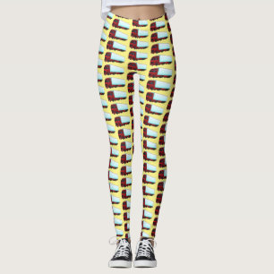 Red trailer truck illustration leggings