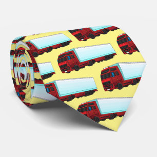 Red trailer truck illustration tie