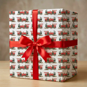 Red Train Wrapping Paper
