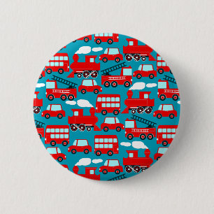 Red transport 6 cm round badge