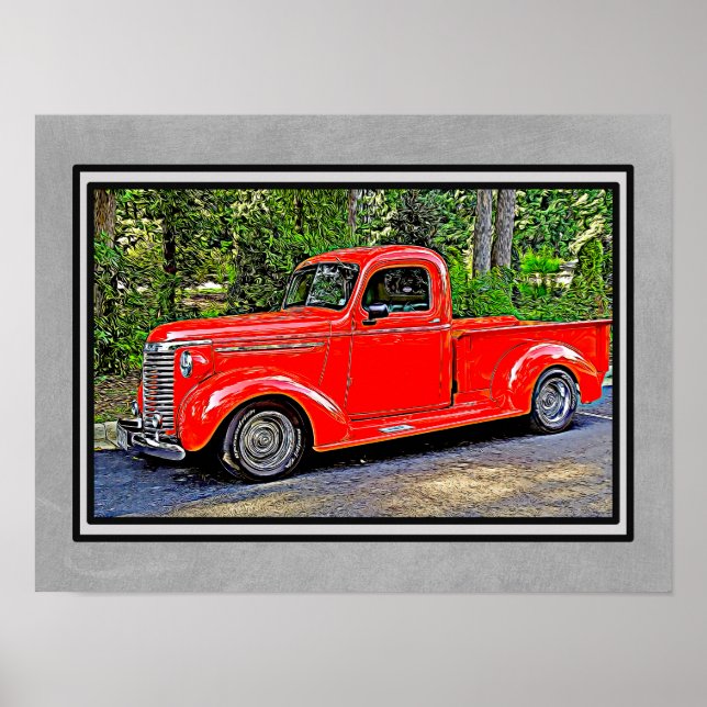 Red Trcuk At Car Show - Art Print (Front)