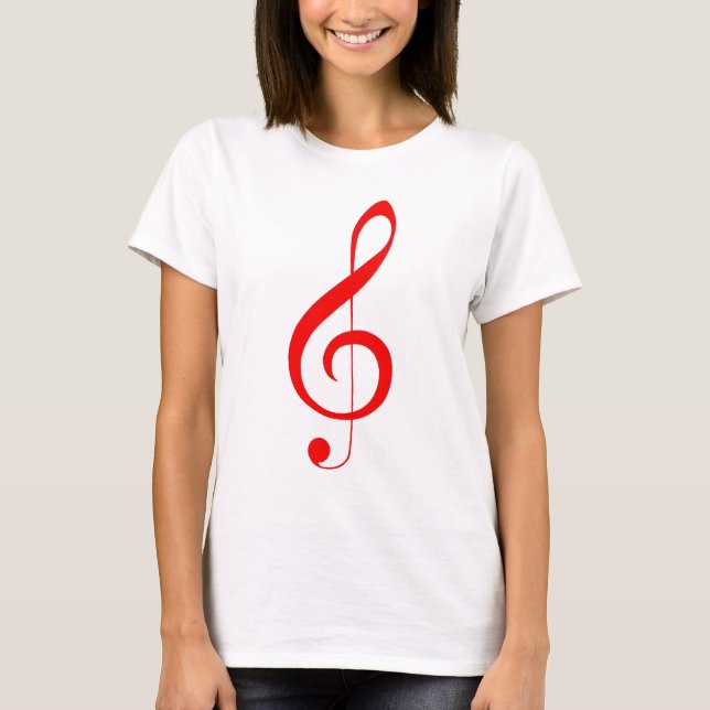 Red Treble Clef T-Shirt (Front)