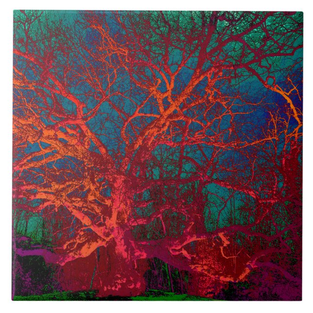 Red tree Ceramic Tile (Front)