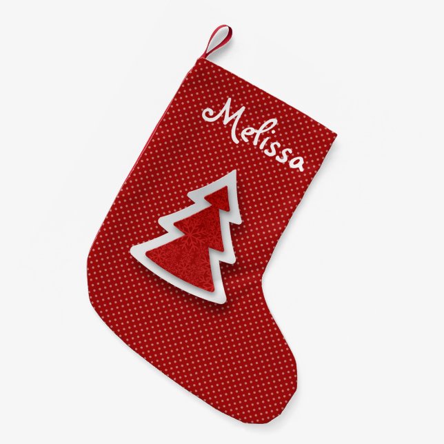 Red Tree Christmas Stocking (Front (Hanging))