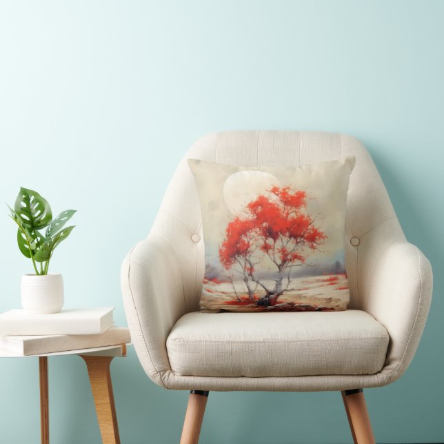 Red Tree Landscape Cushion (Chair)
