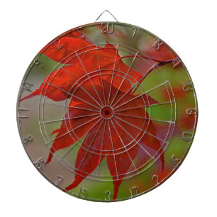 Red Tree Leaves Dartboard