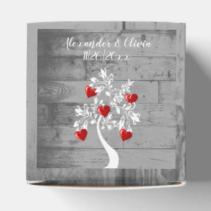 Red Tree of Hearts Wedding Favour Box