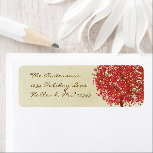 Red Tree Return Address Label