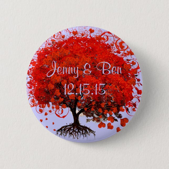 Red Tree Wedding T-Shirts, Gifts, Stickers & Favou 6 Cm Round Badge (Front)