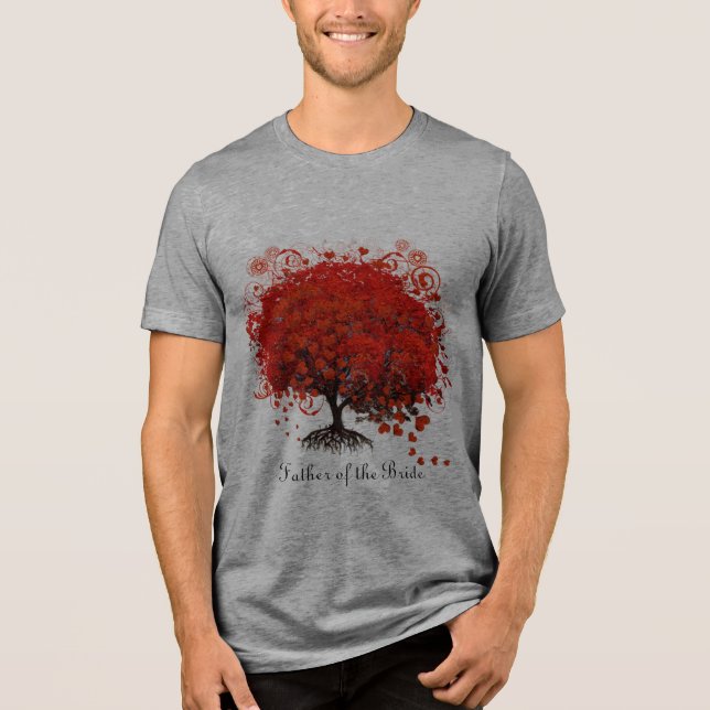 Red Tree Wedding T-Shirts, Gifts, Stickers & Favou Tri-Blend Shirt (Front)