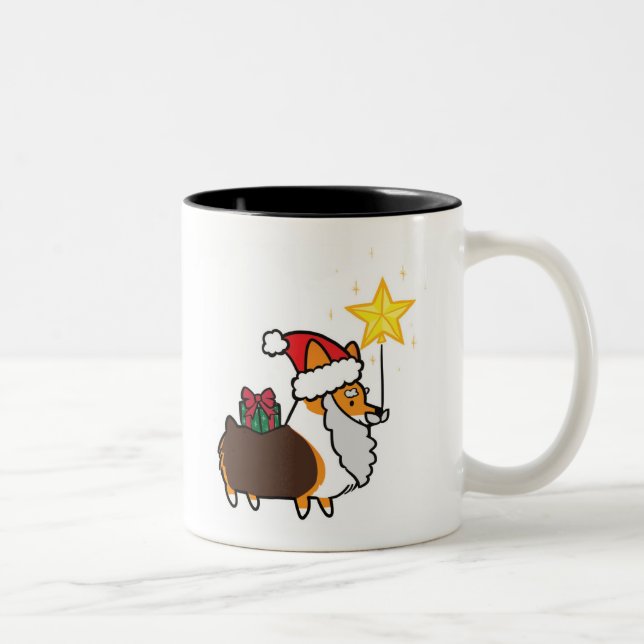Red Tri-Colour Santa Corgi Mug | CorgiThings (Right)