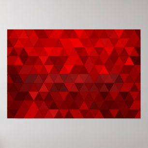 red triangle background abstract geometry pattern poster