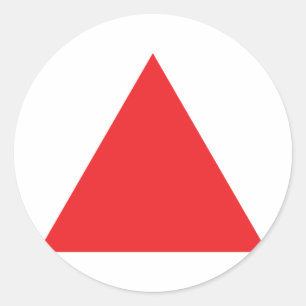 red triangle icon classic round sticker