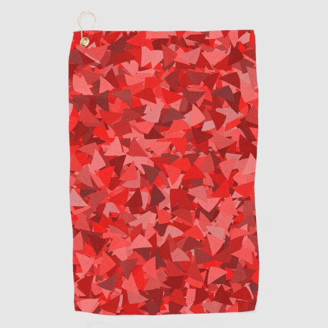 Red Triangle Pattern Golf Towel (Front)