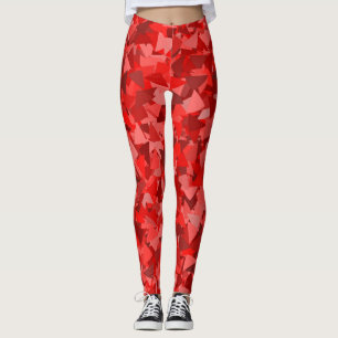 Red Triangle Pattern Leggings