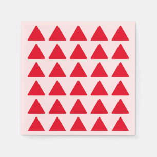 Red Triangle Pattern Pink Modern Artwork Napkin