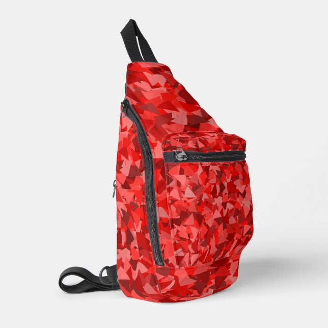 Red Triangle Pattern Sling Bag (Left Corner)