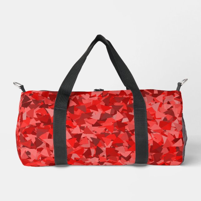 Red Triangle Pattern Small Duffle Bag (Front)