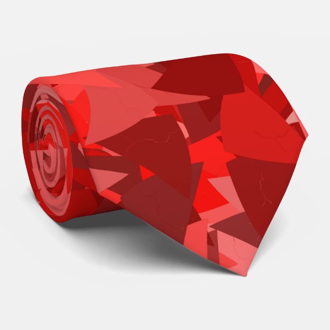 Red Triangle Pattern Tie (Rolled)