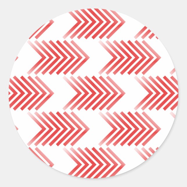 Red Tribal Arrow Pattern Classic Round Sticker (Front)