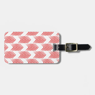 Red Tribal Arrow Pattern Luggage Tag