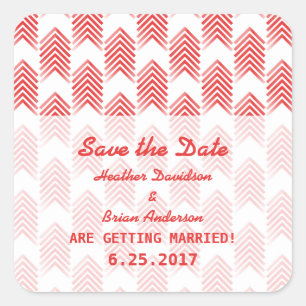 Red Tribal Arrows Save the Date Stickers
