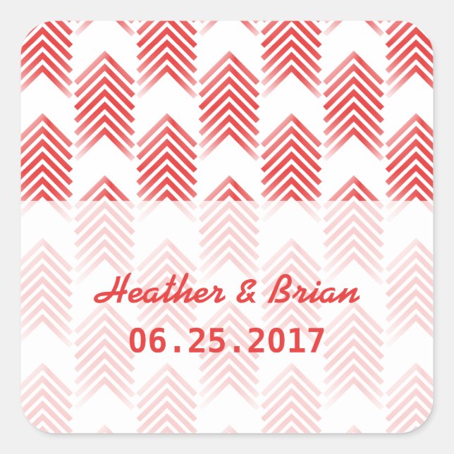 Red Tribal Arrows Wedding Stickers (Front)