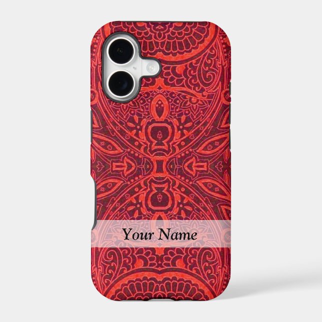 Red tribal damask pattern (Back)