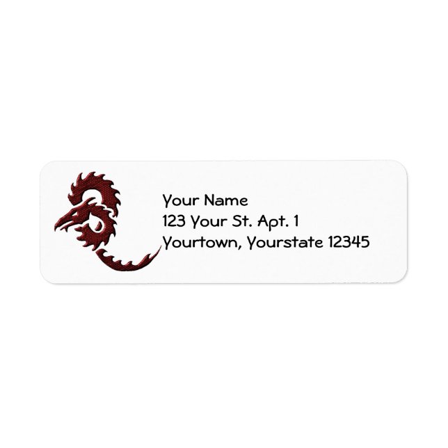 Red Tribal Dragon Address Label Return Address Label (Front)