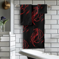 Red Tribal Dragon Black