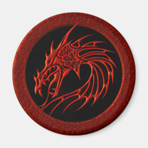 RED TRIBAL DRAGON MAGNET