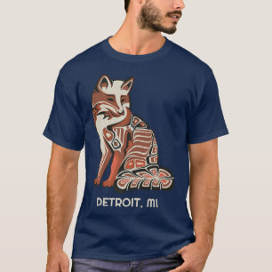 Red Tribal Fo Detroit Native American Artwork Styl T-Shirt