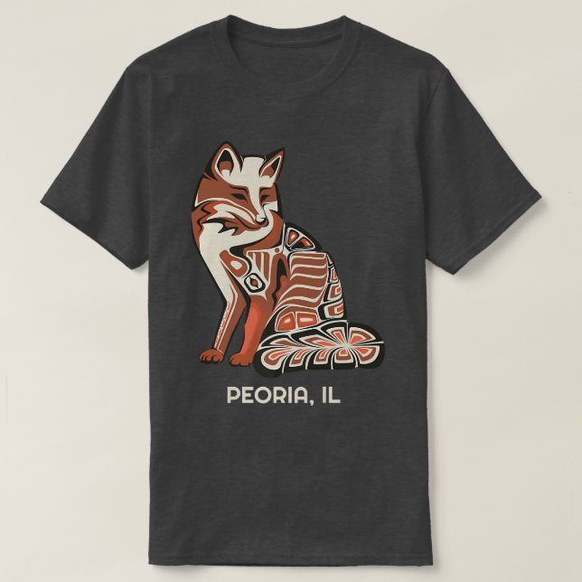 Red Tribal Fo Peoria Art Native American Artwork T-Shirt (Design Front)
