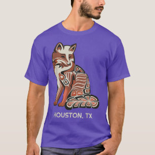 Red Tribal Fox Houston Native American Artwork Sty T-Shirt