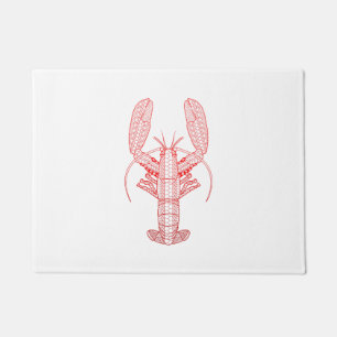 Red Tribal Lobster Doormat