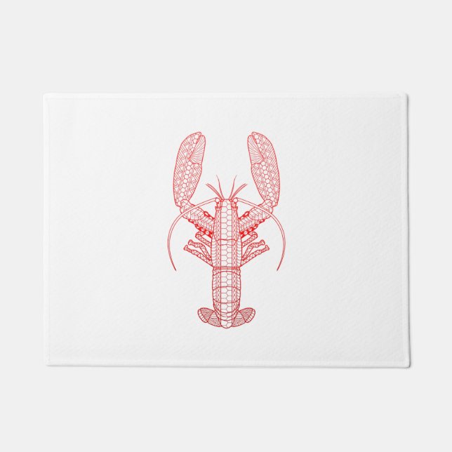 Red Tribal Lobster Doormat (Front)