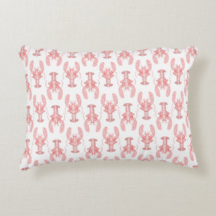 Red Tribal Lobster Nautical Decorative Cushion