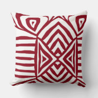 red Tribal Maze Mud Cloth Pattern African