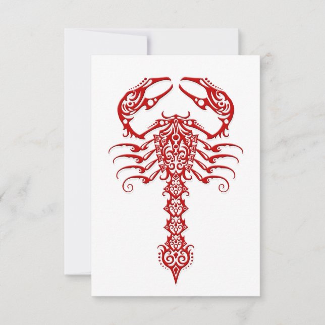 Red Tribal Scorpion on White (Front)