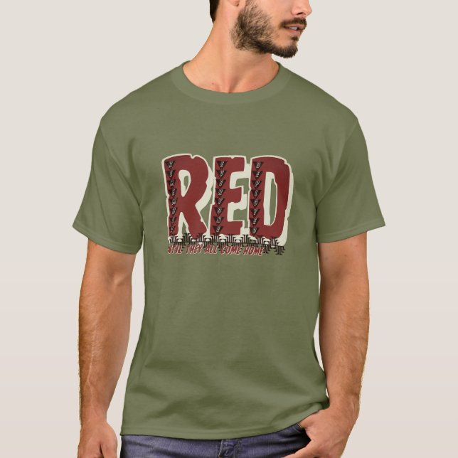 RED Tribal T-Shirt - Honour Our Deployed (Front)