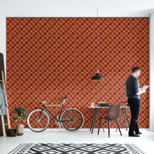 Red Tribal Vinyl wallpaper 2' x 4'