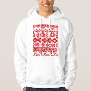 Red tribal, watercolor ethnic pattern. hoodie