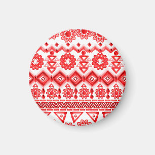 Red tribal, watercolor ethnic pattern. magnet