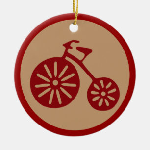 Red Tricycle Ceramic Tree Decoration